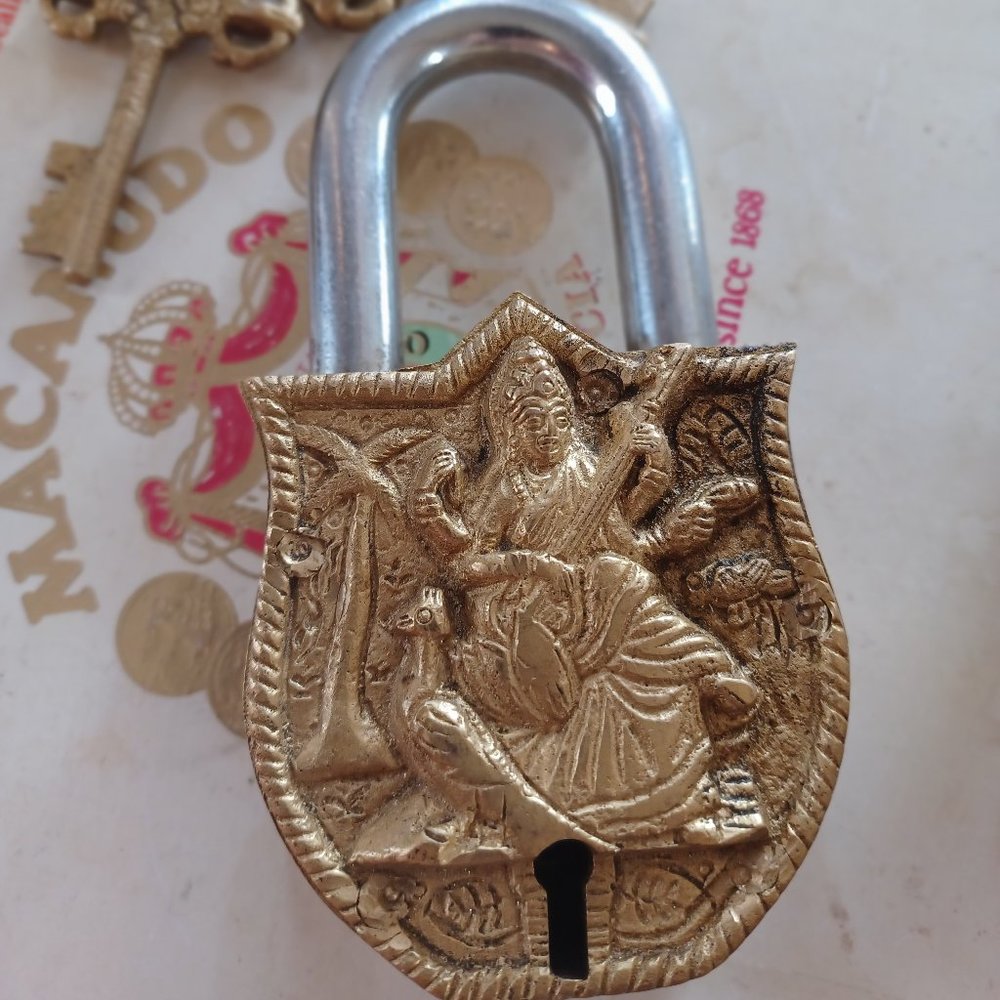 Lord Shiva Old Temple Padlock with keys.
